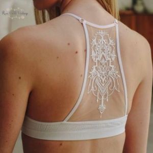 Beige  Razorback Tattoo Bralette Small  32A-32B